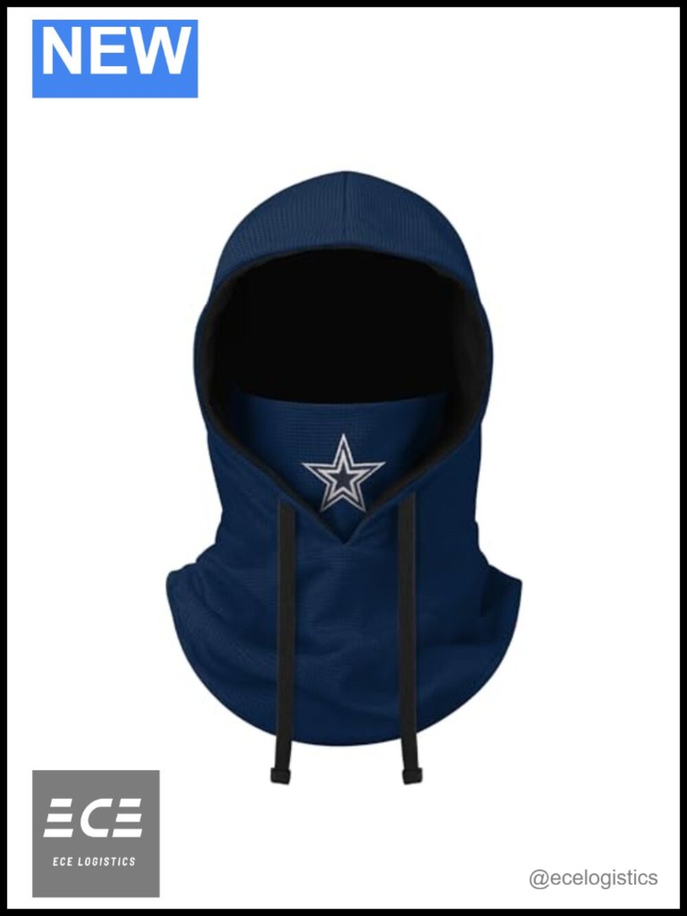 Waffle Drawstring Hooded Gaiter Balaclava Fleece Winter Face Cover
